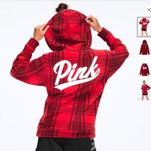 NWT VS PINK Campus FirePlaid Pullover
